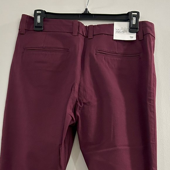 GAP Slim City Crop Pants in Burgundy - Picture 2 of 4